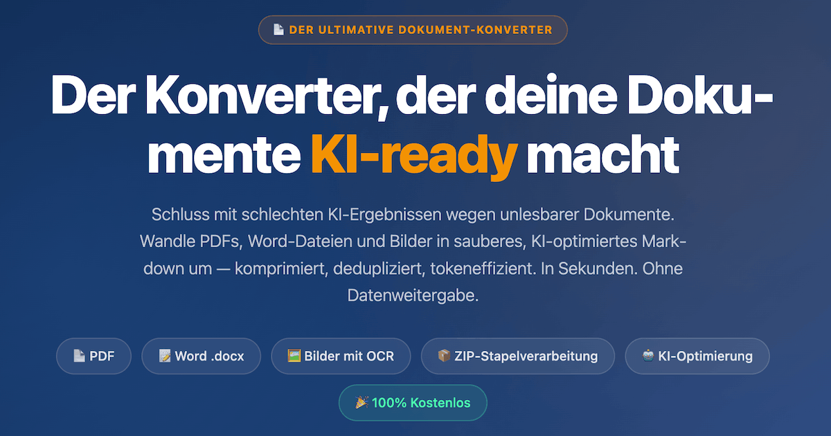 Warum wir ein kostenloses Tool gebaut haben, das PDFs zu Markdown konvertiert – direkt im Browser